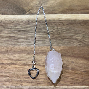 Raw Rose Quartz Pendulum