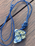 Gyrolite & Sapphire Macramé Necklace.