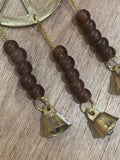 Brass Bell & Beaded Peace Hanger