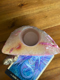Pink Agate Candle Holder
