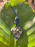 Gyrolite & Sapphire Macramé Necklace.