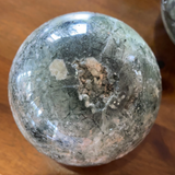 Prehnite Spheres with Rutile & Epidote