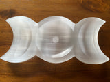 Selenite Tripple Moon Dish