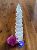 Selenite Spiral Tower Lge