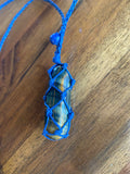Blue Tigers Eye Macramé Necklace