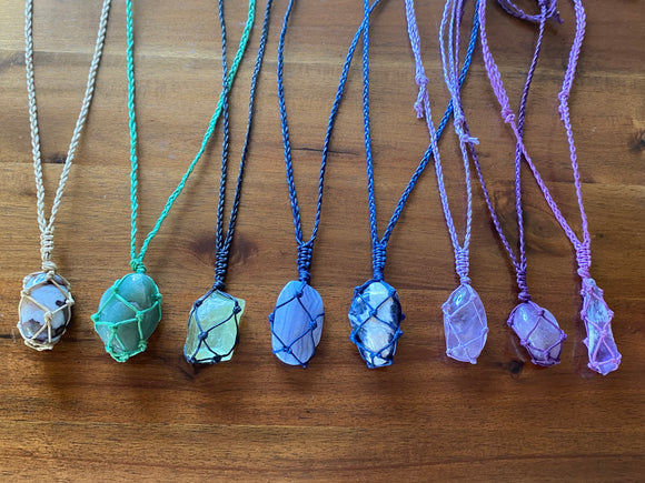 Assorted Crystal Macrame Necklaces