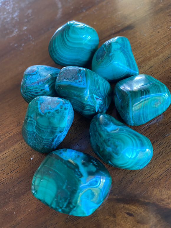 Chrysocolla & Malachite Tumble Stones