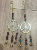 Brass Bell & Beaded Peace Hanger