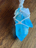 Aqua Aura Macrame Necklaces